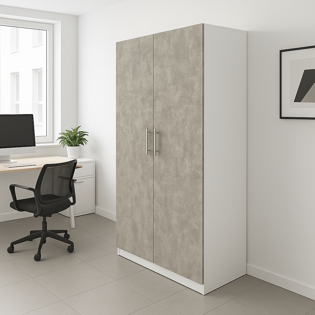 Шафа розпашна ШР2 SENAM 2100х1000х600 мм корпус ДСП Білий фасад ДСП Ательє світле (ШР2.21.60.10.АС)