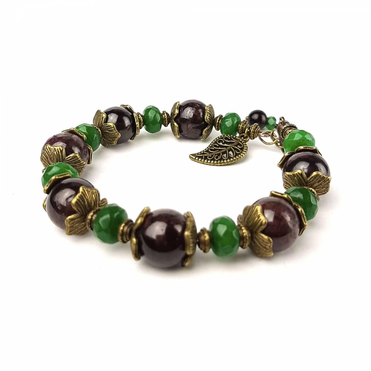 Браслет DARSANA Каприз из натурального камня гранат/нефрит (DRSU349) Браслет DARSANA Каприз из натурального камня гранат/нефрит (DRSU349)