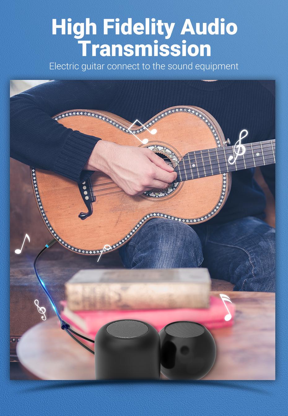 Кабель Vention 2x 6.5 мм Jack-6.5 мм Jack HiFi стерео 6.35 мм TS на TRS L/R Канали 3 м Чорний (BATBI) - фото 8 Кабель Vention 2x 6.5 мм Jack-6.5 мм Jack HiFi стерео 6.35 мм TS на TRS L/R Канали 3 м Чорний (BATBI) - фото 8