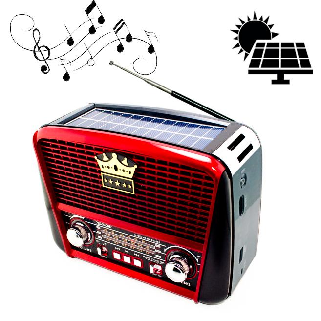 Радиоприемник FM Golon RX-455-S Solar портативный Красно-черный (1009100-Other) - фото 2