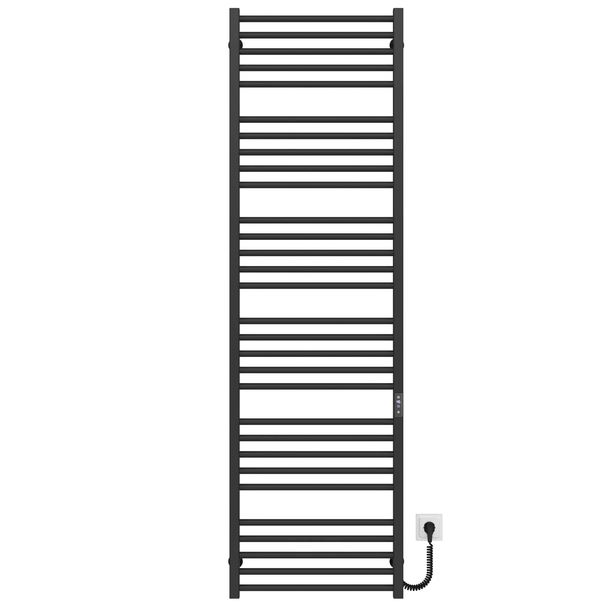 Полотенцесушитель электрический Deffi Lima П30 JD04 правое подключение нержавеющая сталь 500х1800 мм Черный (A.LI.180.50.30.EBR2)