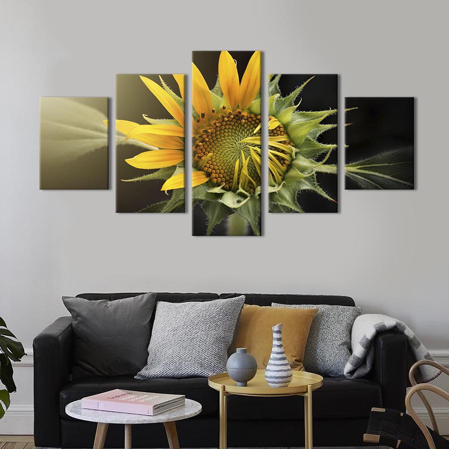 Картина на холсте Хрупкий жёлтый подсолнух 187x94 см (996-52)