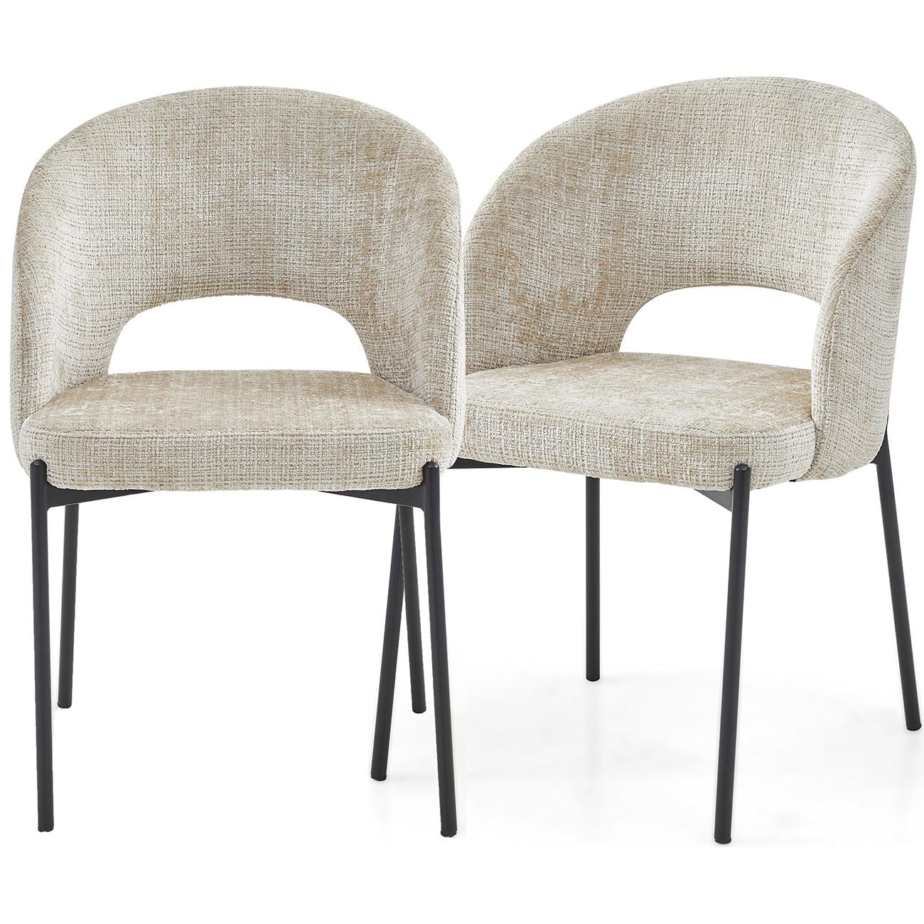 Комплект из 2-х обеденных стульев Eric с подлокотниками Powder dawn charm black base (13843)