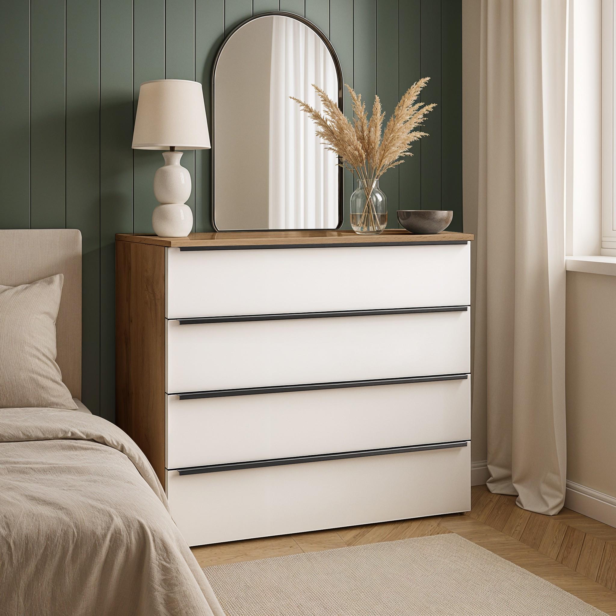 Комод на 4 шухляди FTX-5 1000х400х1014 мм Дуб Аппалачі/Білий