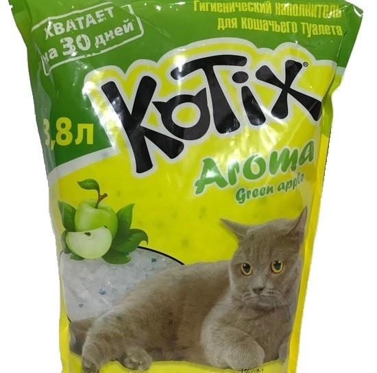 Наполнитель силикагелевый Kotix для туалета 3,8 л Green Apple (1128771297)