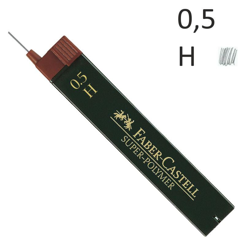 Грифель для механического карандаша Faber-Castell SUPER-POLYMER, 0,5мм. H, (120511)