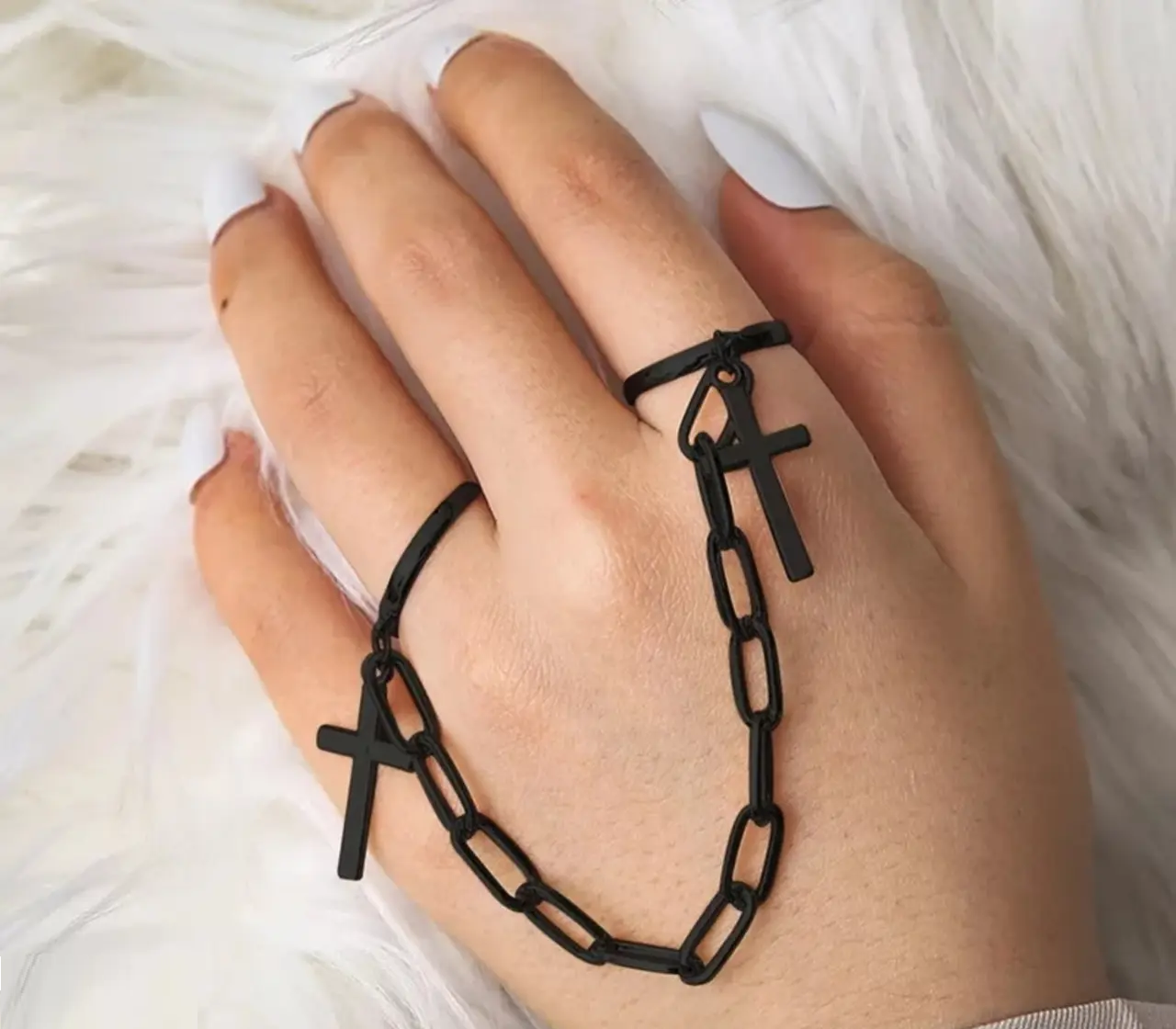 Набір кілець хрести 2 шт. Чорний (1670039510)