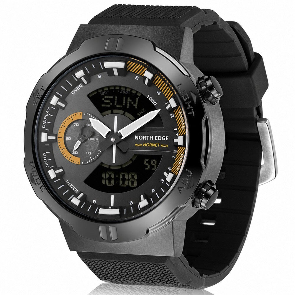 Мужские часы North Edge HORNET с секундомером/мировым временем и водозащитой 5 ATM Black/Yellow (152159094)