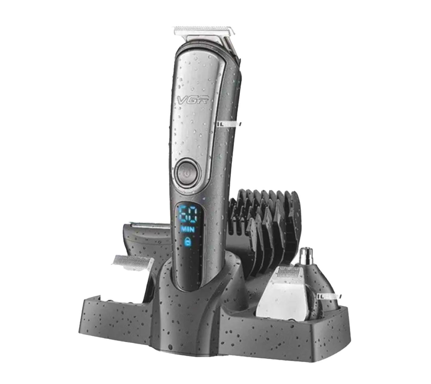Тример VGR V-105 5в1 для стрижки волосся та бороди Сірий (21782102)