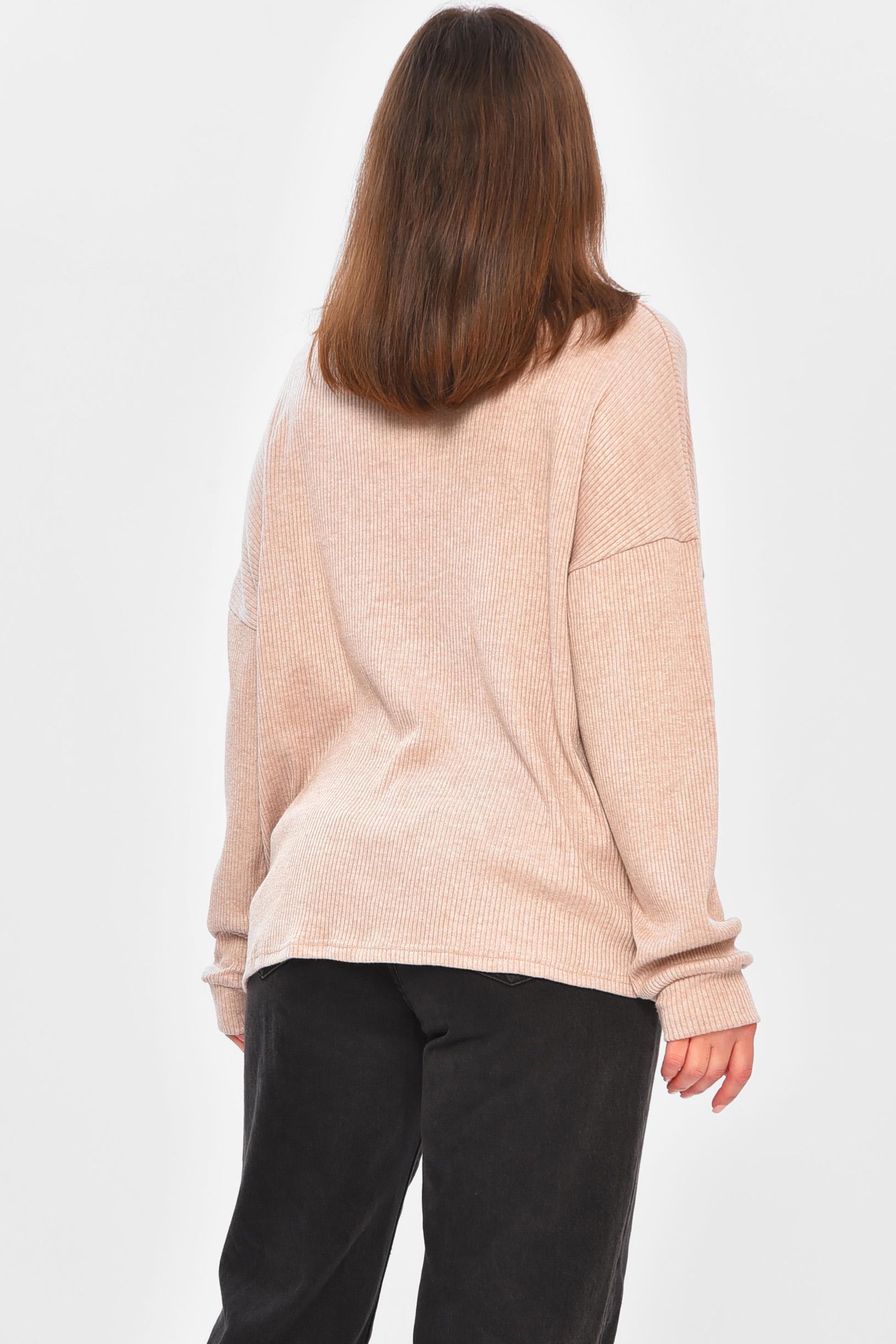 Кофта женская 203204 однотонная XL-2XL Бежевый (203204_!320872_48-50) - фото 3