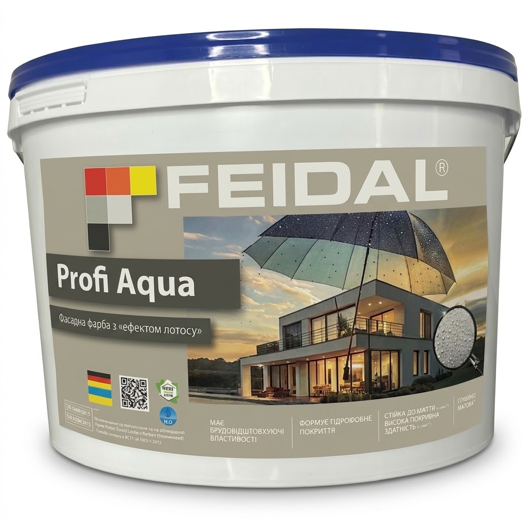 Краска фасадная силиконовая глубокоматовая Feidal Profi Aqua 2,5 л Белый