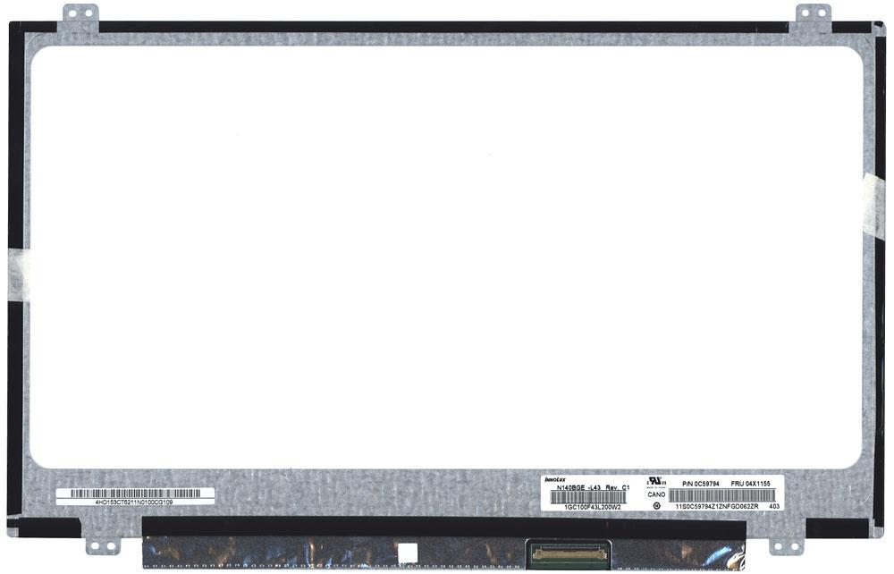 Матрица для ноутбука 14,0" Slim 40 pin справа 1366x768 LED крепления сверху глянцевая Chi Mei CMO N140BGE-L43