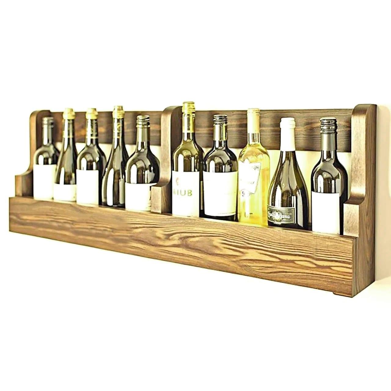 Полка для вина настенная из дерева Андате Палисандр (ПНК-020502)