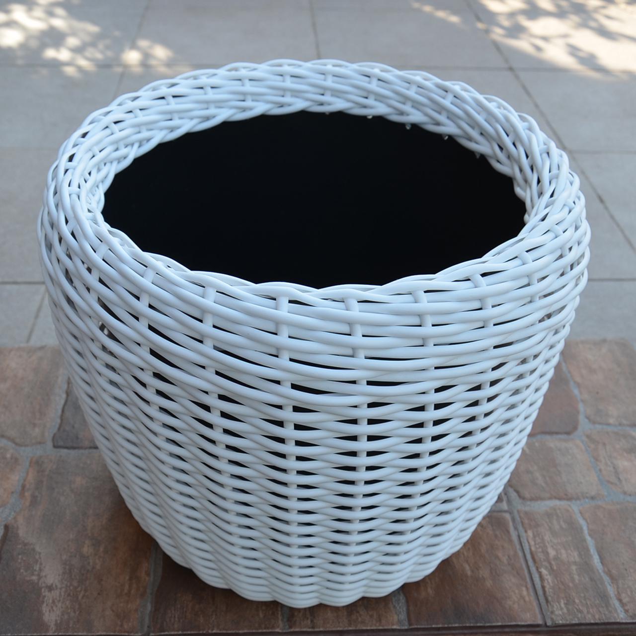Кашпо для рослин з штучного ротангу 16 л Білий - фото 5 Кашпо для рослин з штучного ротангу 16 л Білий - фото 5