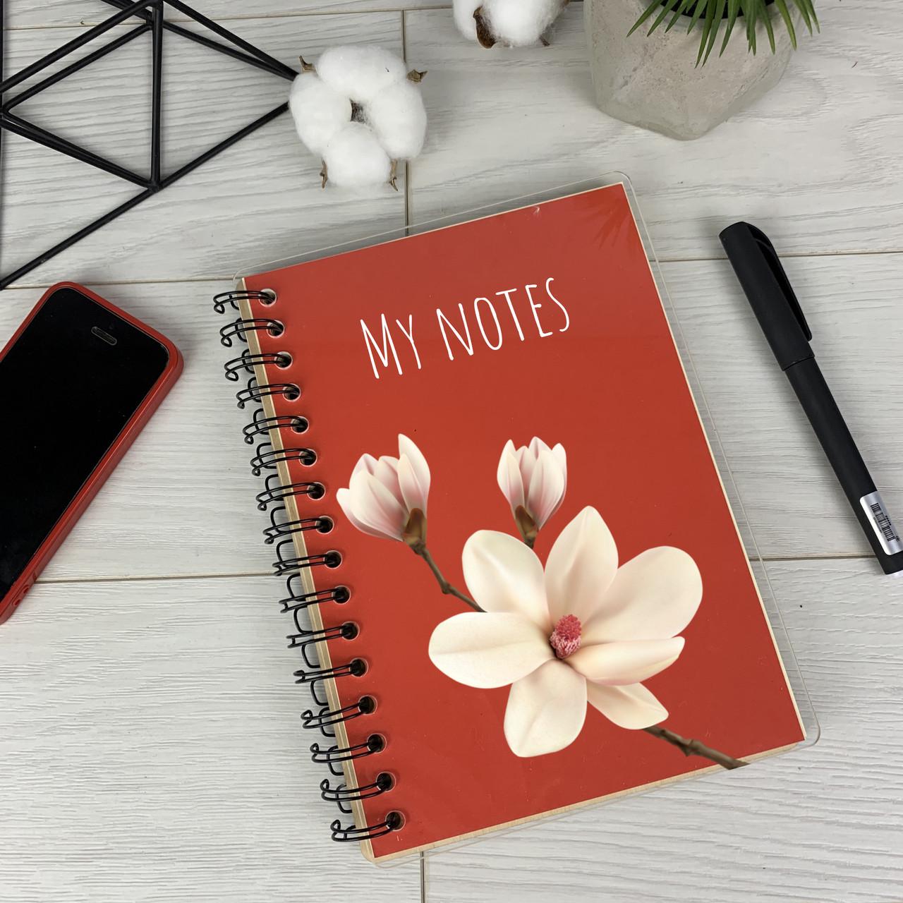 Блокнот в обложке из акрила и дерева с цветной печатью (BK-0089)