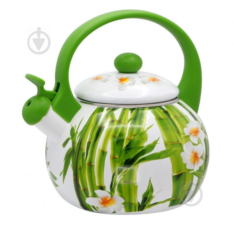 Чайник эмалированный со свистком 2,2 л Бамбук (FT-7 44L)