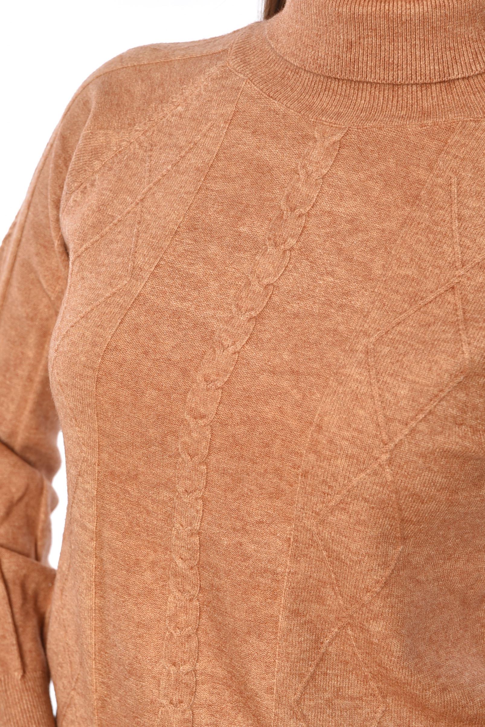 Свитер женский M-L Коричневый (191824) - фото 4 Свитер женский M-L Коричневый (191824) - фото 4