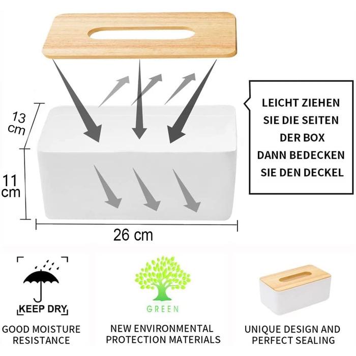 Диспенсер для косметичних серветок Pojah 26x13x11 см Білий (709020) - фото 2 Диспенсер для косметичних серветок Pojah 26x13x11 см Білий (709020) - фото 2