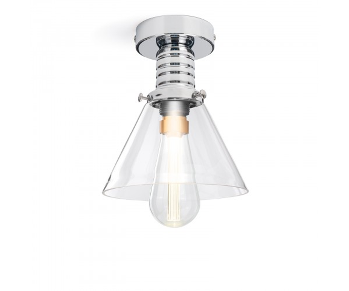 Потолочный светильник ретро из прозрачного стекла Funnel Clear Jazz Collection Chrome (CL-JC0002/CHR) - фото 1 Потолочный светильник ретро из прозрачного стекла Funnel Clear Jazz Collection Chrome (CL-JC0002/CHR) - фото 1
