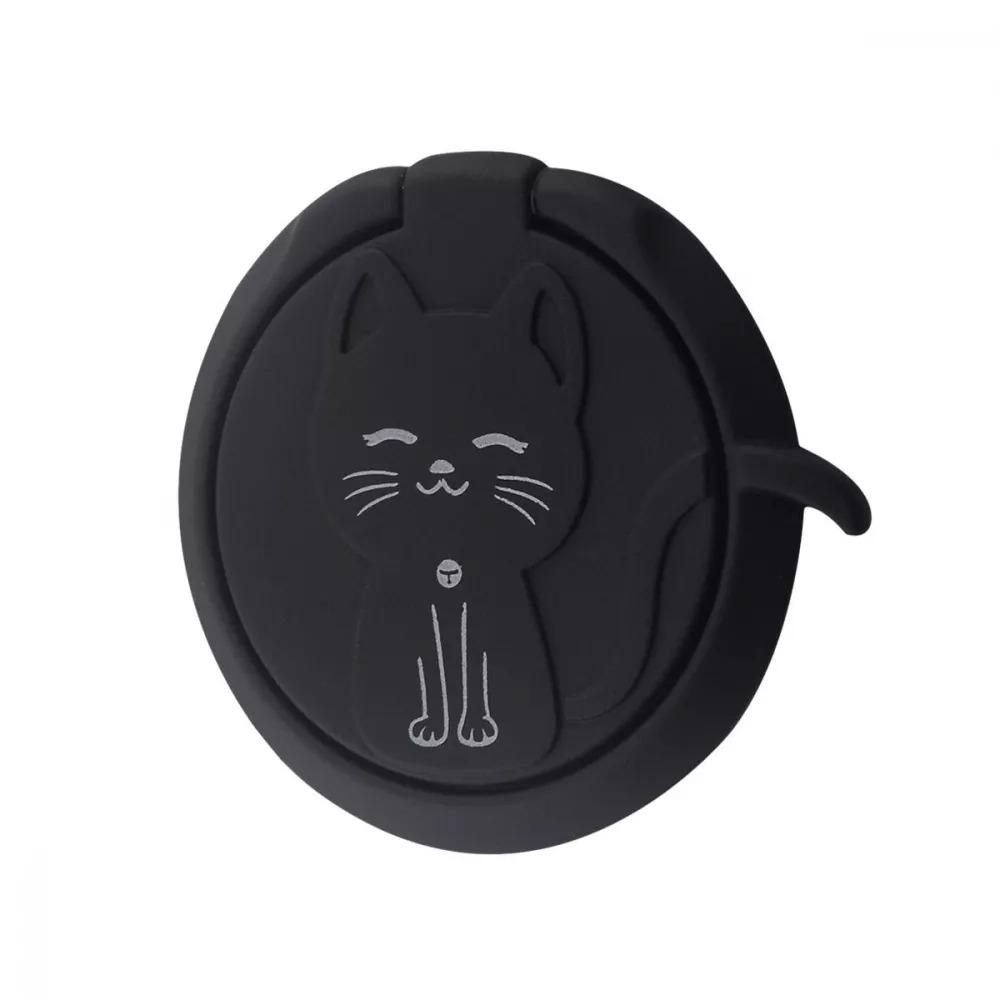 Держатель-кольцо для телефона Cat с подставкой Черный (13925286)