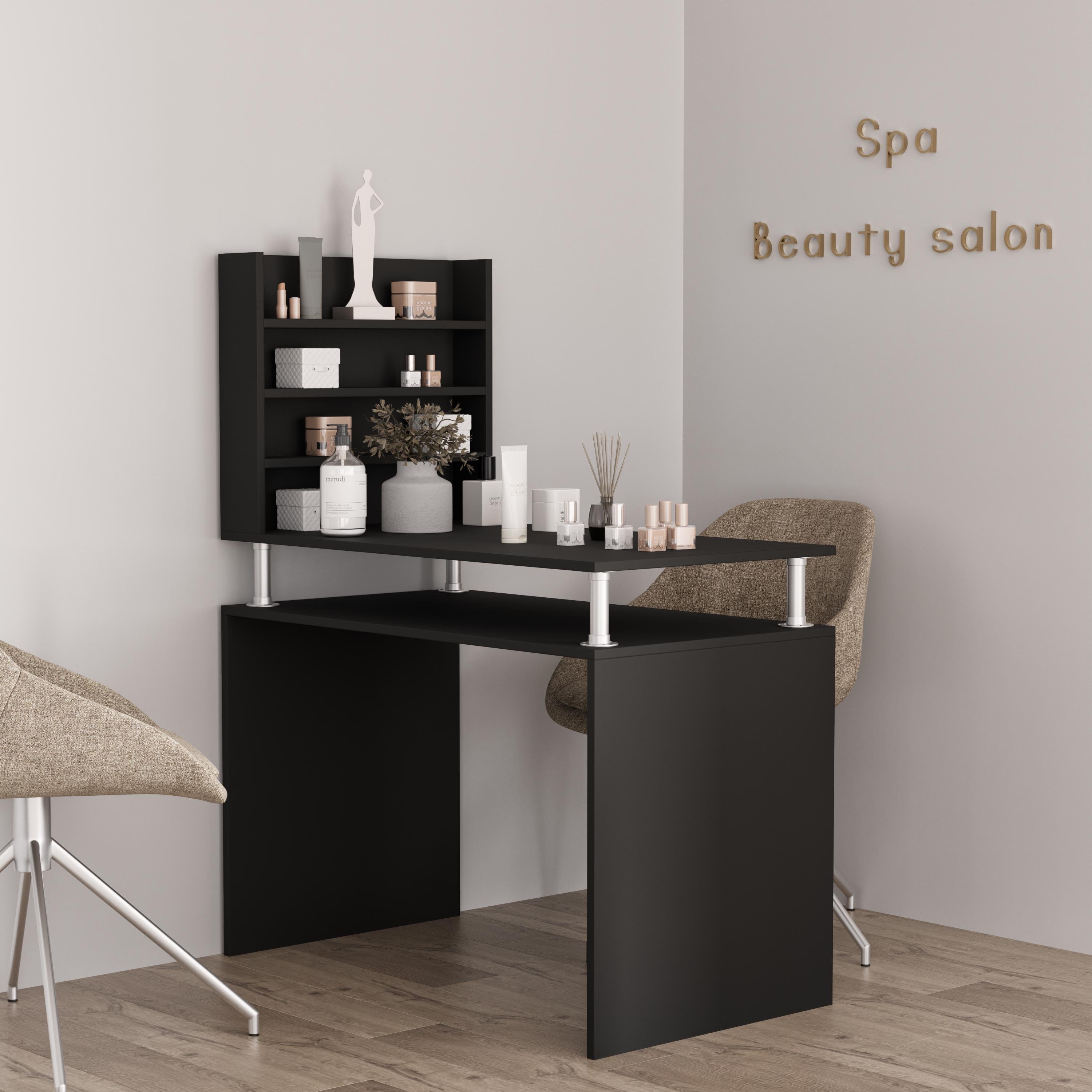 Стіл косметичний з полицями MNK-04 1000х550х1280 мм Антрацит