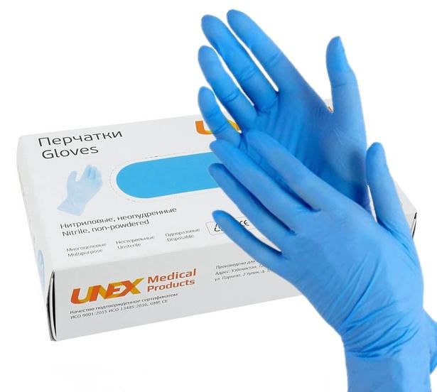 Перчатки нитриловые Unex неопудренные 4 г 100 шт. XS Синий (37268-А) Перчатки нитриловые Unex неопудренные 4 г 100 шт. XS Синий (37268-А)