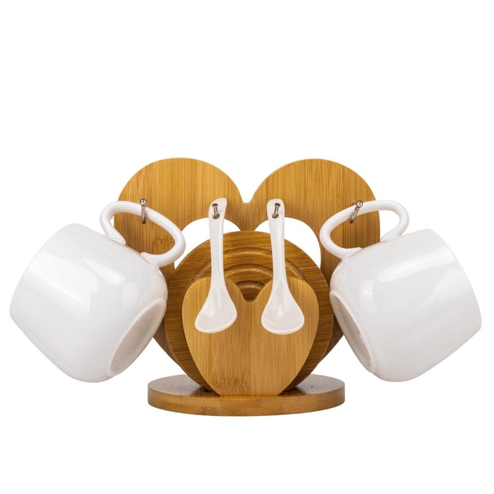 Набір кружок з бамбуковою підставкою Серце 16 см (9184-009)