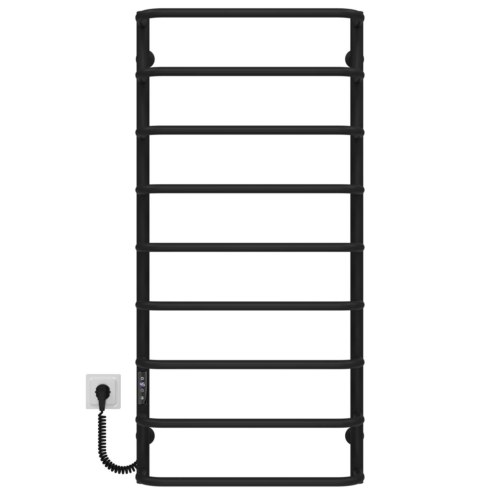 Полотенцесушитель электрический Deffi Стандарт П9 JD03 левое подключение нержавеющая сталь 500х1100 мм Черный (C.SS.110.50.9.E.B.L.1)