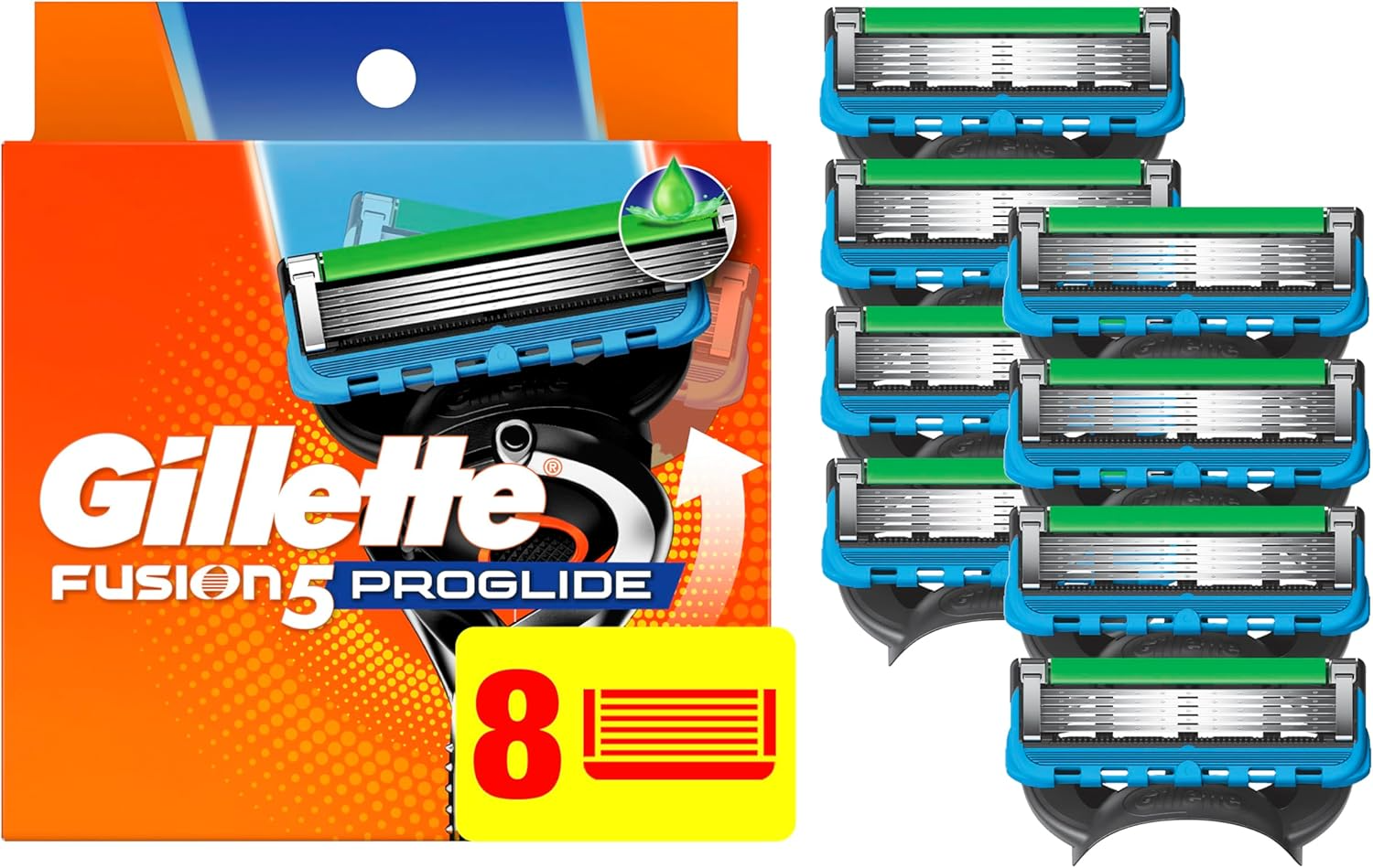 Сменные картриджи для бритья мужские кассеты Gillette Fusion 5 ProGlide Power 8 шт.
