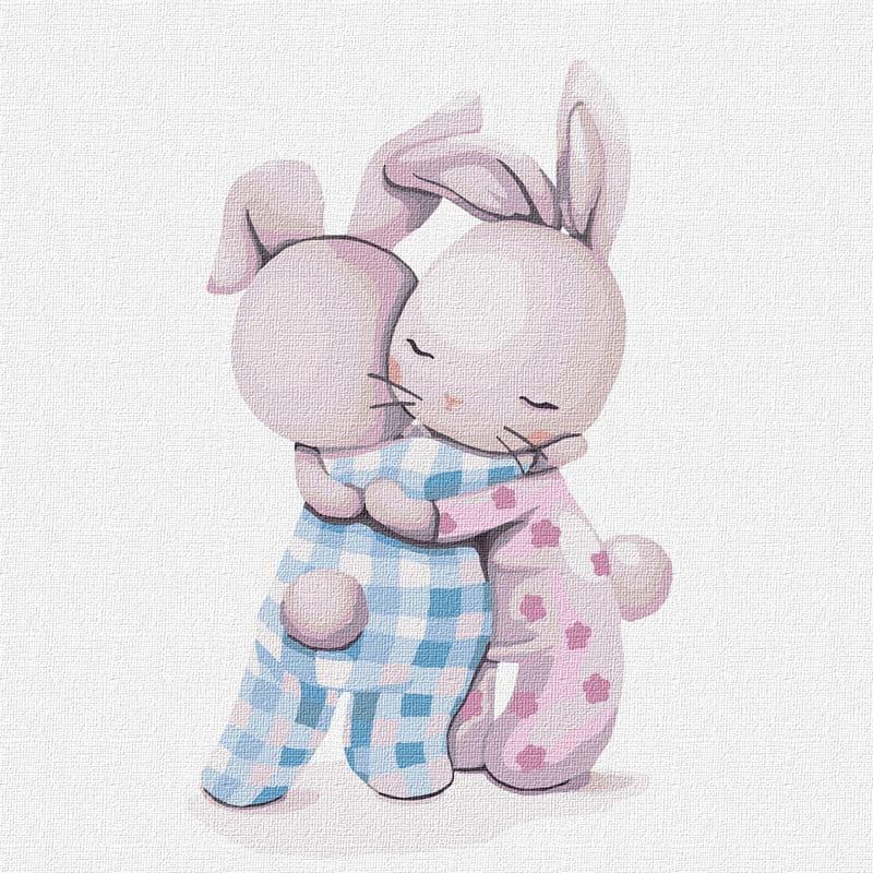 Картина за номерами Ідейка КН2337 Обіймашки 30х30 см (L065145)