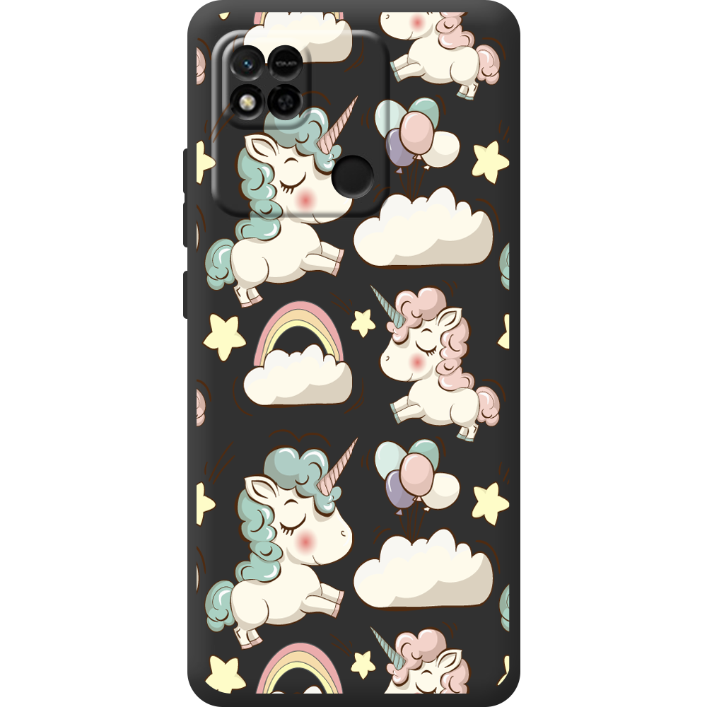 Чехол BoxFace Xiaomi Redmi 10A Unicorns Черный силикон (44590-cc2-44595)