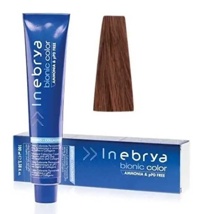 Крем-краска для волос INEBRYA Bionic Сolor стойкая без аммиака 100 мл 6/4 Темно-русый медный
