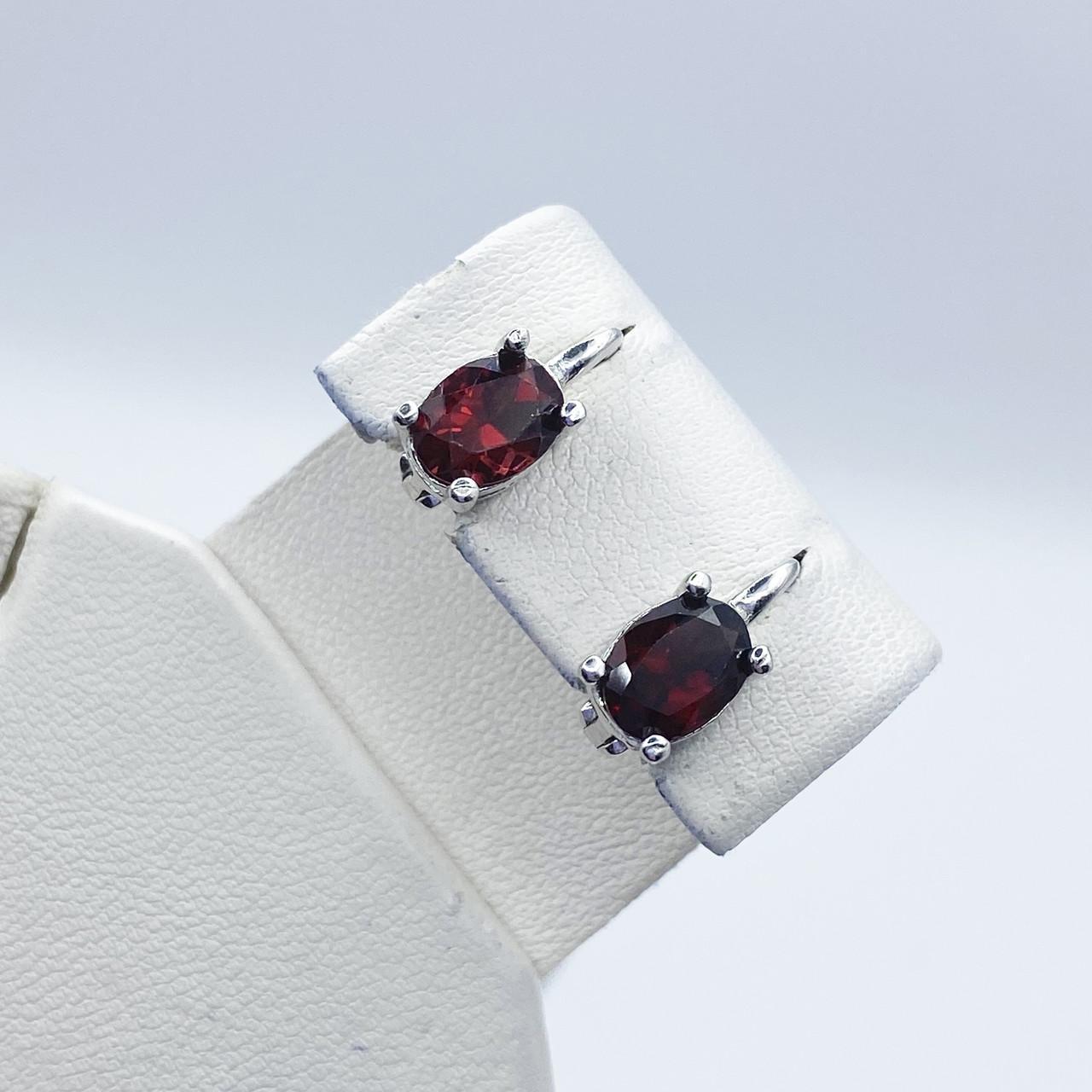 Серьги серебряные с гранатом 3,49 г (2252913927)