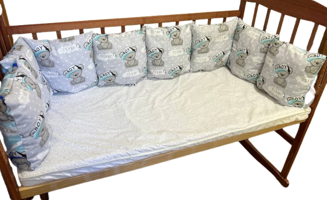 Бортики в кроватку Мишки It's a boy 12 подушек (1567) - фото 7 Бортики в кроватку Мишки It's a boy 12 подушек (1567) - фото 7