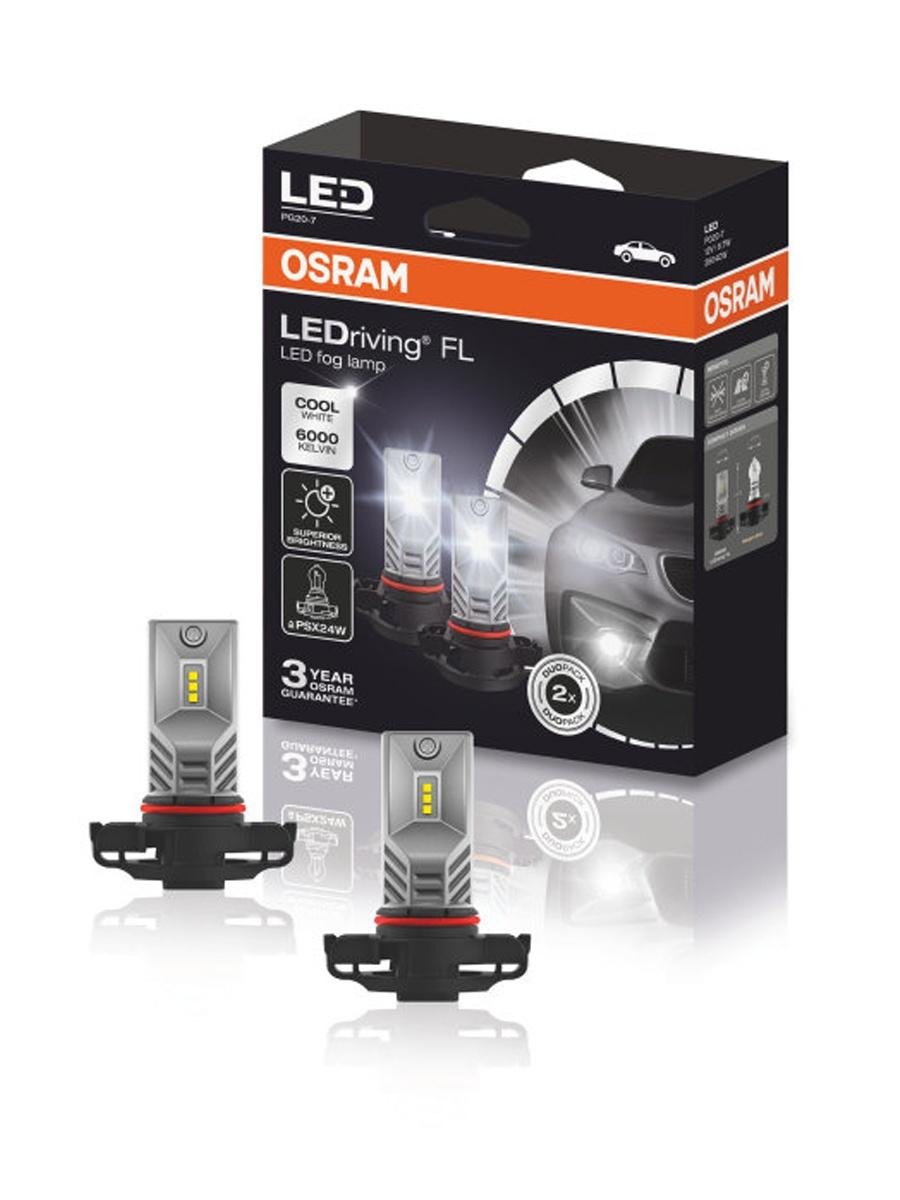 Автомобільна лампа Osram 2604CW LED PSX24 W PG20-7 12 V 8 W 6000 K 2 шт. (10400448)