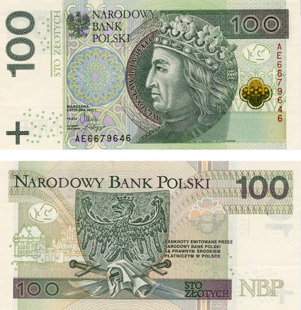 Колекційна банкнота Польща 100 злотих 2012 UNC P186 (Б06549)
