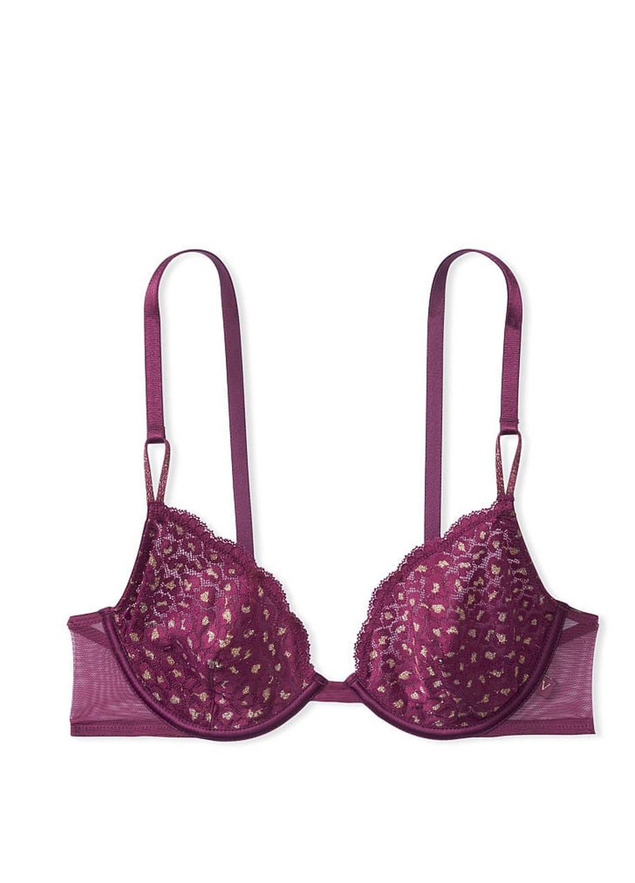 Бюстгальтер Victoria's Secret Sexy Tee Unlined Demi Leopard Bra 70D Бордовий (2125192767) - фото 4