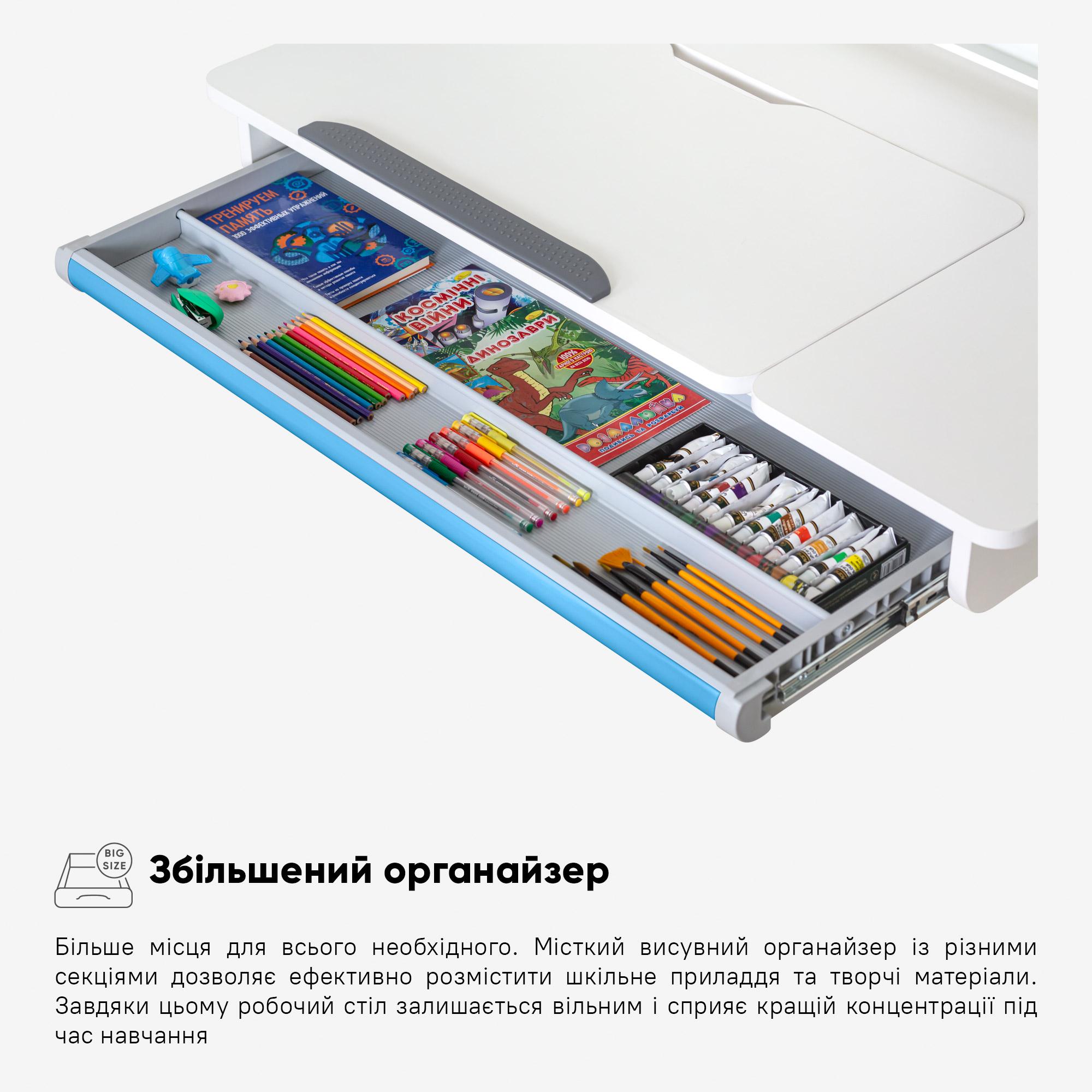 Парта шкільна ергономічна трансформер Evo-kids TH-325 Blue - фото 8