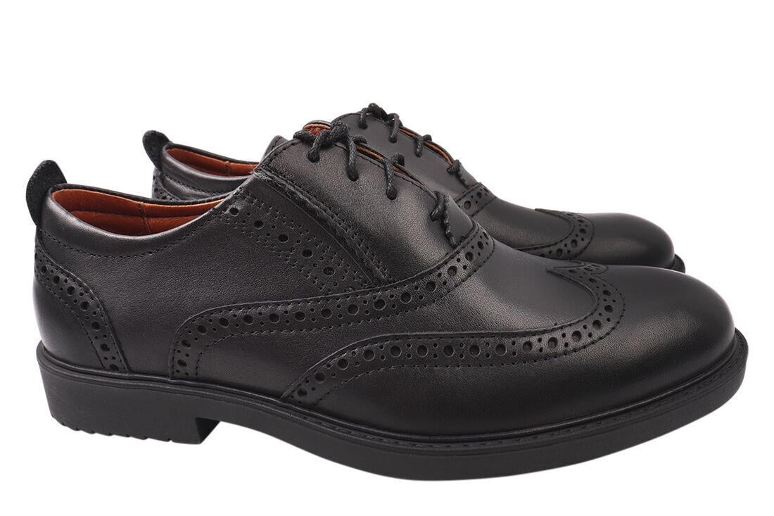 Туфли мужские Vadrus из кожи на низком ходу на шнуровке р. 43 Черный (301-21DTC)