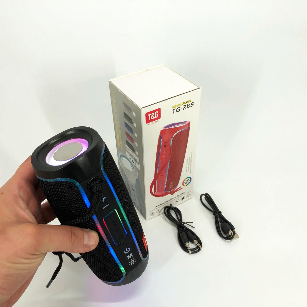 Портативна колонка Bluetooth з LED підсвічуванням Чорний (TG288) - фото 6 Портативна колонка Bluetooth з LED підсвічуванням Чорний (TG288) - фото 6
