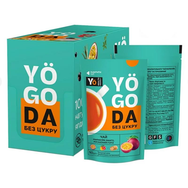 Напій концентрований YOGODA чай без цукру/маракуйя/манго/мускатний/горіх 50 г 12 шт. (20024467) - фото 2