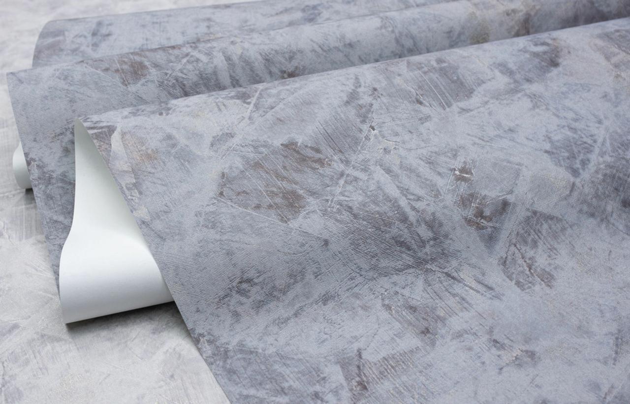 Шпалери флізелінові SINTRA Malta UNI 532959 фон вініл гарячого тиснення 1,06х10,05 м Графітовий