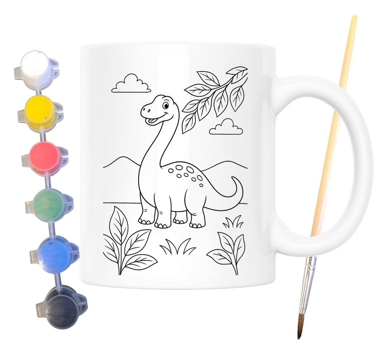 Набір для творчості кружка розмальовка Динозавр Диплодок 330 мл Білий (КР0156) - фото 2 Набір для творчості кружка розмальовка Динозавр Диплодок 330 мл Білий (КР0156) - фото 2