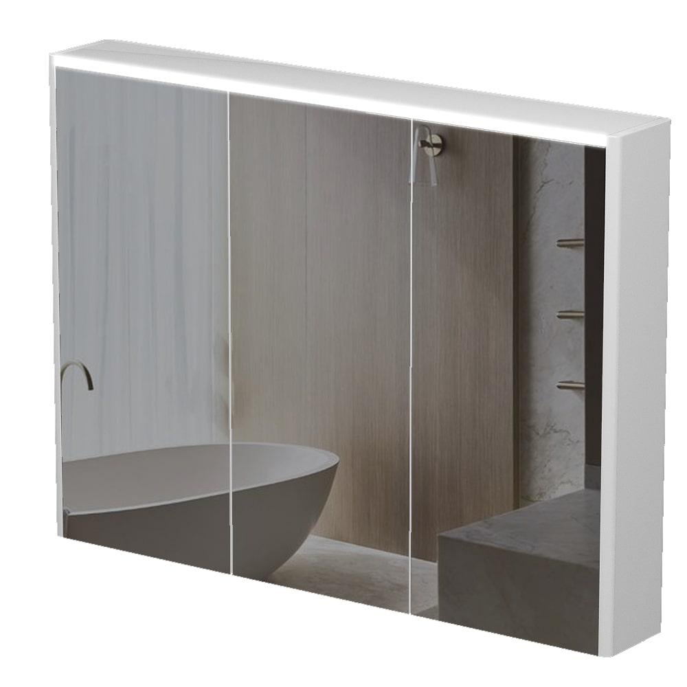 Шкаф зеркальный Aquarius Milano с LED подсветкой 100 Белый (11760)