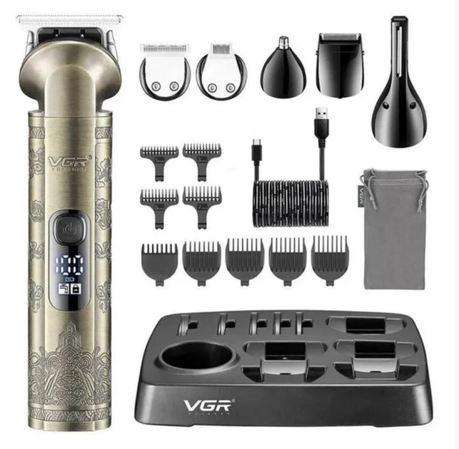 Машинка для стрижки волосся VGR V-110 бездротова 8в1 (9570)