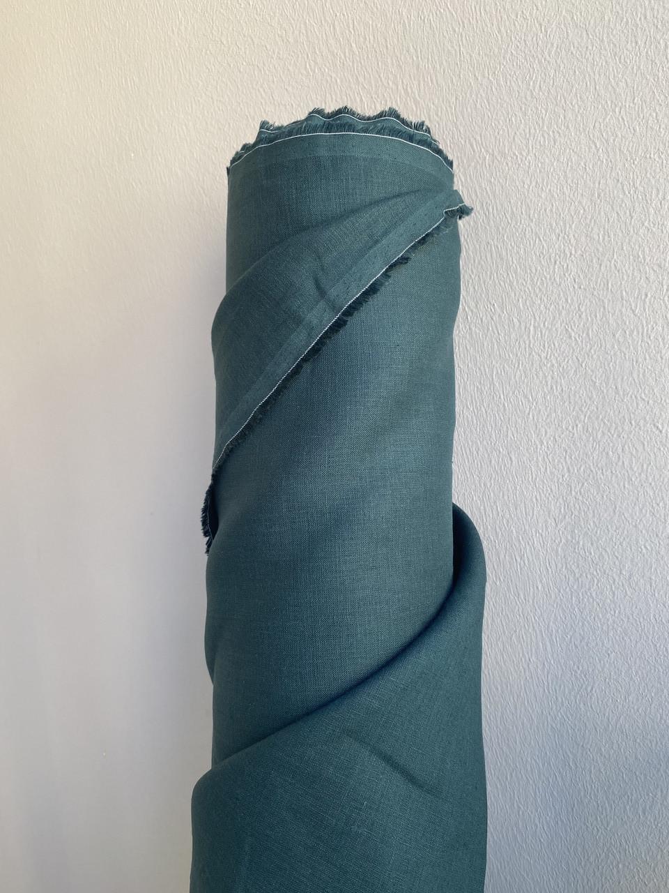 Ткань рубашечно-платьевая LINEN PLUS 100% лен 143 см 204/1330 Изумрудный - фото 4 Ткань рубашечно-платьевая LINEN PLUS 100% лен 143 см 204/1330 Изумрудный - фото 4