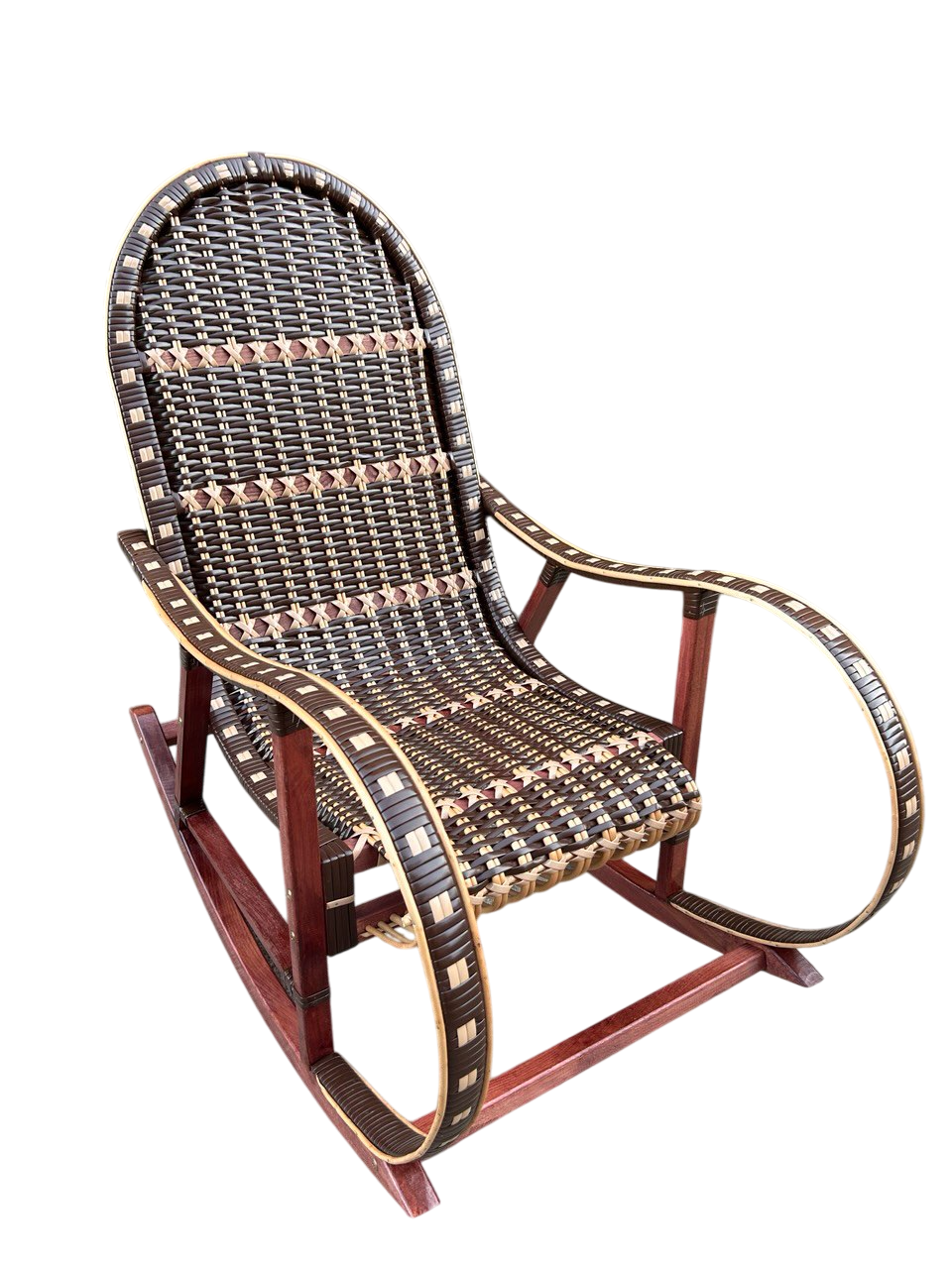 Кресло-качалка из ротанга Коричневый (25233643)