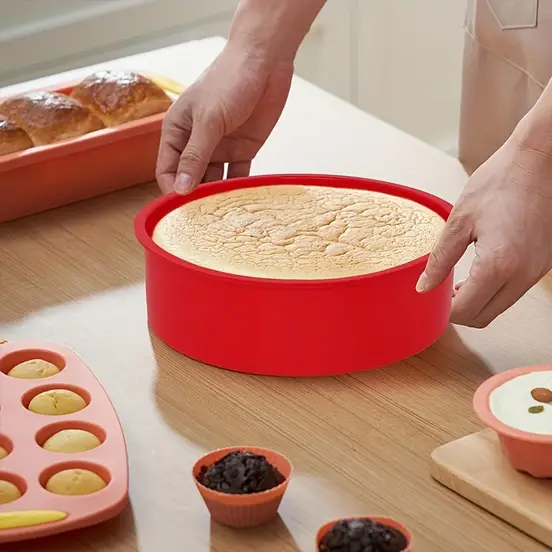 Форма силіконова кругла для випічки 16,3 см Червоний (SAM-7721) - фото 6