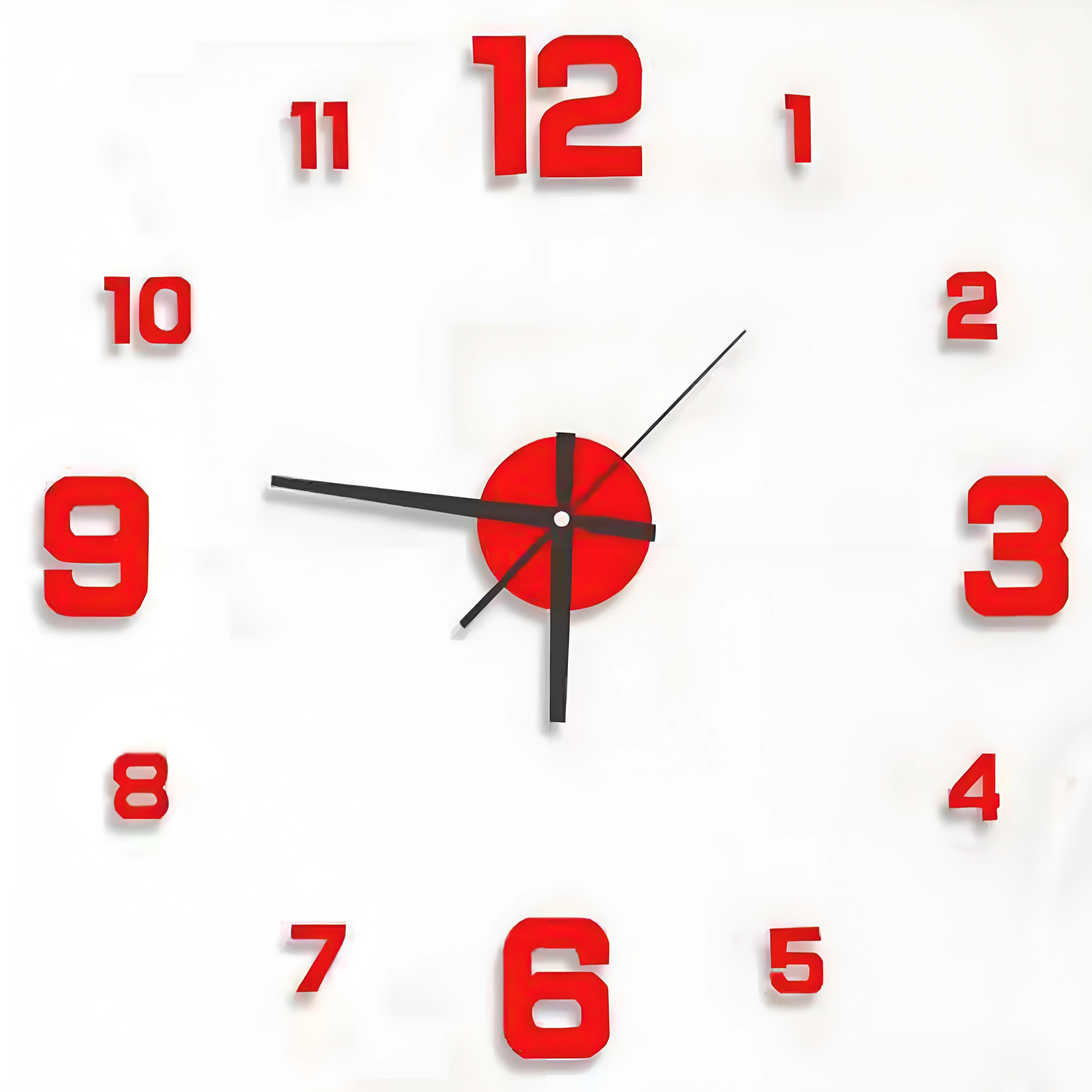 Часы настенные 3D Switch с регулируемым диаметром 50 см Зеркально-красный (686)