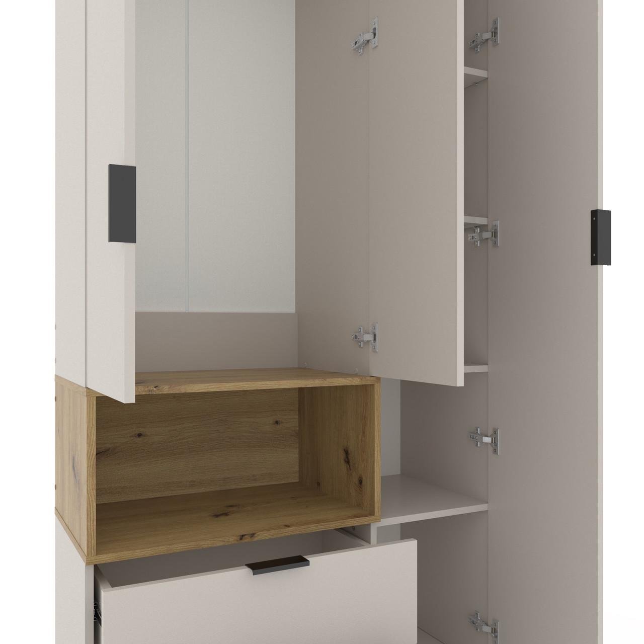 Шкаф Metkas Home A002L ЛДСП 1000x420x2300 мм Кашемир/Дуб Артизан - фото 3 Шкаф Metkas Home A002L ЛДСП 1000x420x2300 мм Кашемир/Дуб Артизан - фото 3